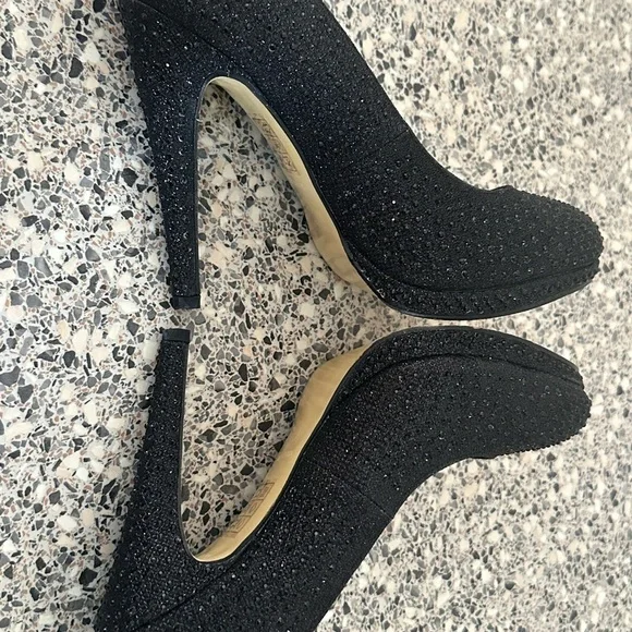 Sparkle black high heels black size 7 truffle used occasion wedding occasion - Picture 15 of 16